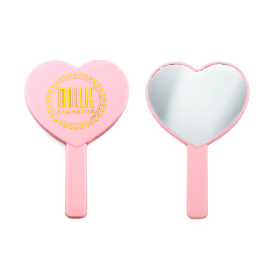 Pink Handheld Heart Mirror